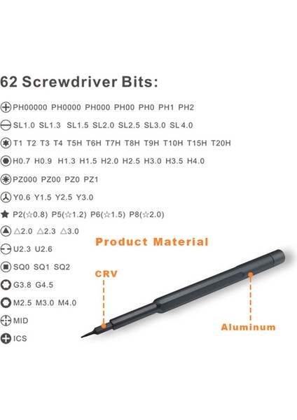 Tornavida Seti 63 In 1 Hassas Tornavida Torx Bit Manyetik Hex Phillips Uçları Cep Telefonu Laptop Onarım Araçları Kiti (Yurt Dışından) indirimleri