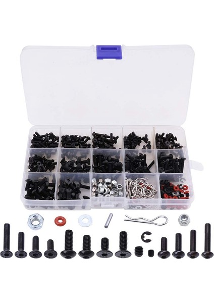 FS-500 Adet Evrensel Rc Vida Kiti Vida Çeşitleri Seti, Traxxas Eksenel Redcat Hpı Arrma Losi Için Donanım Bağlantı Elemanları (Yurt Dışından)