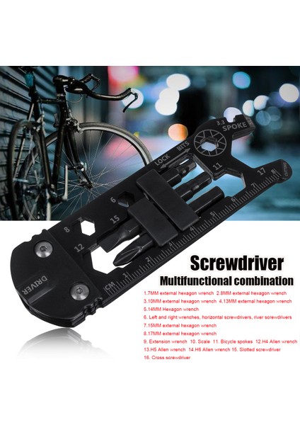 16 Tip Çok Fonksiyonlu Kombinasyon Aracı Siyah Aletler Dıy Tornavida Açık Seyahat Yenı (Yurt Dışından)