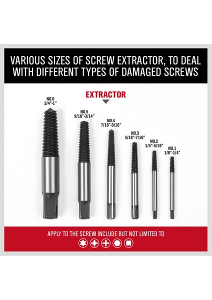 6 Adet/takım Hasarlı Vida Çıkarıcı Kolay Çıkış Kırık Vida Cıvata Kılavuzu Sökücü Kiti (Yurt Dışından)