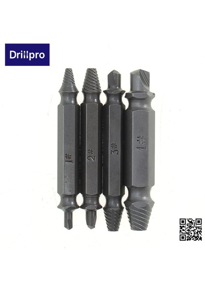 Çok Fonksiyonlu Alet Drillpro 4 Adet Vida Çıkarıcı Matkap Uçları Kılavuz Seti Kırık Hasarlı Cıvata Sökücü Hız Çıkışı (Yurt Dışından) modelleri