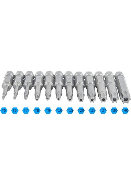12 Paket Torx Başlı Tornavida Ucu Seti 1/4 Inç Hex Shank T5-T40 Yıldız Tornavida Alet Kiti 1 Paket Saplı (Yurt Dışından) indirimleri