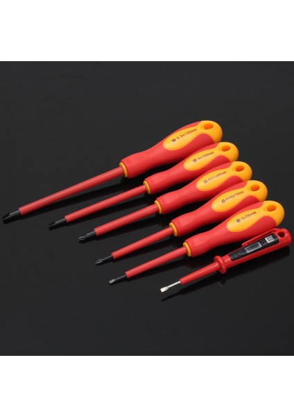 6 Adet Elektrikçi Yalıtımlı Elektrikli El Aletleri Dıy Tornavida Takım Seti (Yurt Dışından)