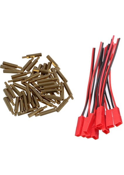 70 Adet Aksesuar: 50 Adet M3 Erkek x M3 Dişi Vida Stand-Off Spacer Hex ve 10 Çift 2 Pin Jst Fiş Soket Konnektör (Yurt Dışından)