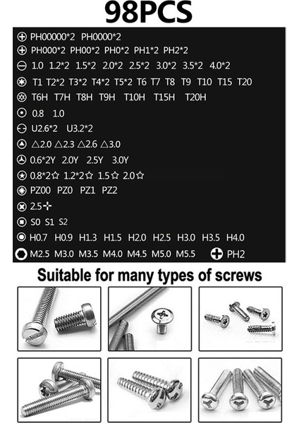112 Adet Hassas Tornavida Seti Onarım Aracı Kiti iPhone Mac iPad Tablet Dizüstü Bilgisayar Gözlük Izle Pc Kamera (Yurt Dışından)
