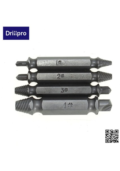 Dayanıklı Drillpro 4 Adet Vida Çıkarıcı Matkap Uçları Kılavuz Seti Kırık Hasarlı Cıvata Sökücü Hız Çıkışı (Yurt Dışından) fırsatları