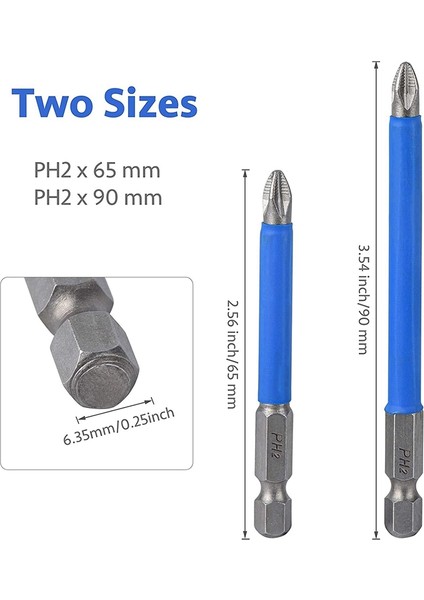 20 Adet Manyetik Ph2 Tornavida Uçları Seti Kaymaz Çapraz Kafa Elektrikli Tornavida Uçları Seti 1/4 Inç Hex Shank 90MM 65MM (Yurt Dışından) fırsatları