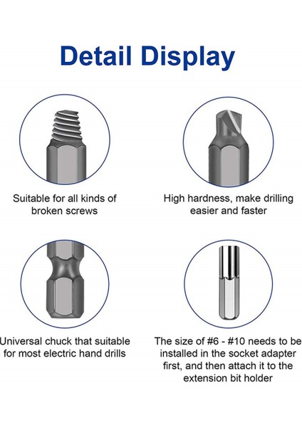 Drillpro 22 Adet Hasarlı Vida Çıkarıcı Seti Araçları Dıy Kırık Vida Hss Kırık Cıvata Çıkarıcı Vida Sökücü Kitleri (Yurt Dışından)