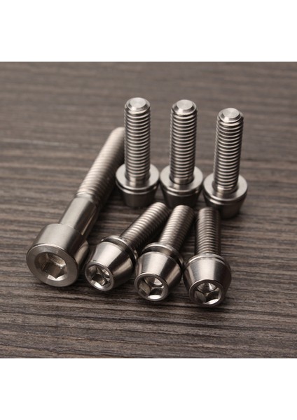 Fonksiyonel 7 Adet Ti Titanyum Cıvata Vida Kiti M5X18MM M6X35MM Kulaklık Kapağı Kök Için Konik Set (Yurt Dışından)