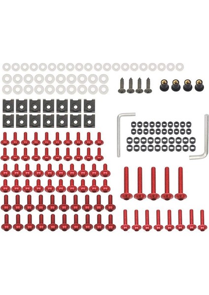 177 Adet Fairing Cıvata Seti Vida Bağlantı Elemanı Sabitleme M5 M6 Motosiklet Fairing Cam Modifikasyon Vida Seti (Yurt Dışından)