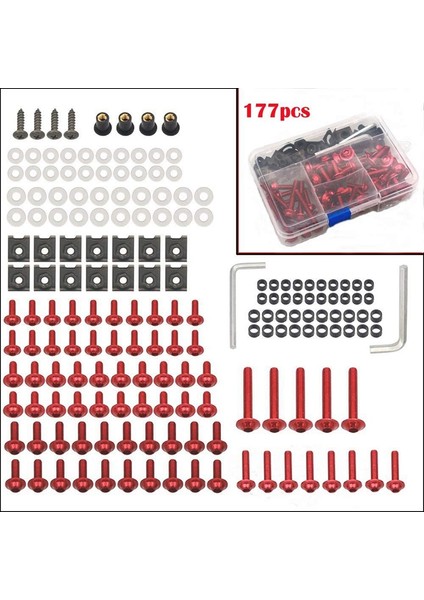 177 Adet Fairing Cıvata Seti Vida Bağlantı Elemanı Sabitleme M5 M6 Motosiklet Fairing Cam Modifikasyon Vida Seti (Yurt Dışından) fiyatları