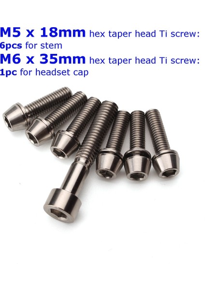 Araçlar 7 Adet Ti Titanyum Cıvata Vida Kiti M5X18MM M6X35MM Kulaklık Kapağı Kök Için Konik Set (Yurt Dışından) fırsatları