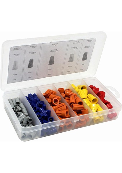 158PCS Tel Konnektör Terminali Büküm Elektrik Somunu Yaylı Kapak Çeşitleri Kiti (Yurt Dışından)