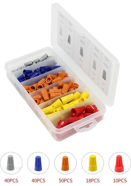 158PCS Tel Konnektör Terminali Büküm Elektrik Somunu Yaylı Kapak Çeşitleri Kiti (Yurt Dışından) modelleri