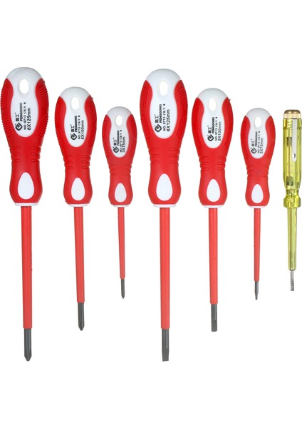 Penggong Yalıtımlı Tornavida Seti 7 Parçalı Philips ve Düz Kafa Manyetik Tornavida Seti, Elektrikçi Servis Teknisyeni Mekanik Için Gerilim Test Cihazı ile (Yurt Dışından)