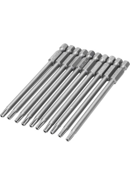 10 Adet 100MM Uzunluk 1/4 Inç Hex Shank T20 Torx Güvenlik Tornavida Uçları, Gümüş Gri (Yurt Dışından) fiyatları