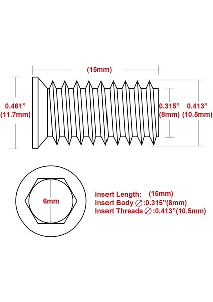 100 Adet 1/4 Inç -20X15MM Somun Konu Ahşap Çekirdek Cıvata Bağlantı Elemanı Bağlantı Xagon Soket Sürücü Suile Ahşap Niture (Yurt Dışından) modelleri
