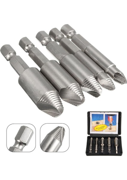 5 In1 Vida Çıkarıcı Matkap Uçları Kılavuz Araçları Dıy Seti Kırık Cıvata Sökücü Kolay Çıkış Aracı (Yurt Dışından)