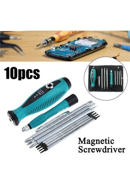 Araçlar Malzemeleri 10 Adet Hassas Manyetik Tornavida Seti Phillips Oluklu Yıldız Uçları Onarım Aracı (Yurt Dışından)
