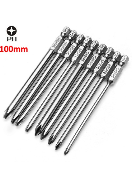 Kullanışlı Broppe 9 Adet Set 100MM 1/4 Inç Hex Shank Çapraz Kafa Tornavida Phillips Elektrikli Sürücü Uçları El Aletleri Tornavida Matkap Ucu (Yurt Dışından)
