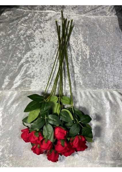 Yapay Kadife Gül 10 Adet Kırmızı 50 cm fırsatları
