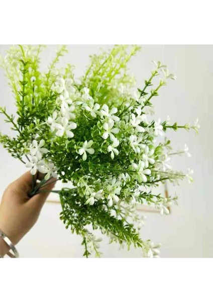 Yapay Çiçek Yonca Demeti Beyaz