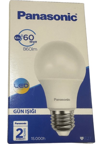 8.5W (60W) 4000K (Gün Işığı) E27 Duylu LED Ampul (8 Adet)