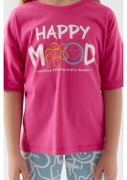 Happy Mood Açık Fuşya Kız Çocuk Bermuda Takım