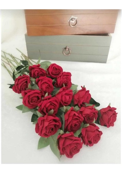 Yapay Kadife Gül Kırmızı 10 Adet fiyatları