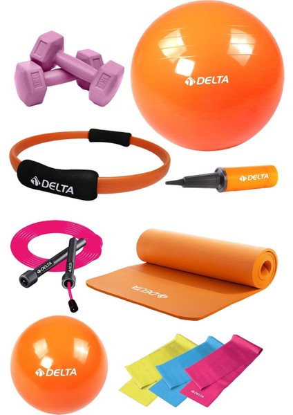 15 mm Minderli Pts Turuncu Full Pilates Seti (75 cm 20 Cm)