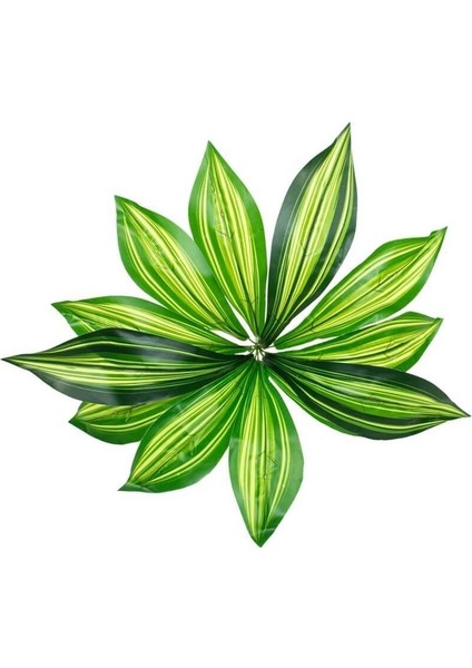 Yapay Çiçek Sarı Cizgili Kılınc Yapragı 5 Dal 10 Yaprak