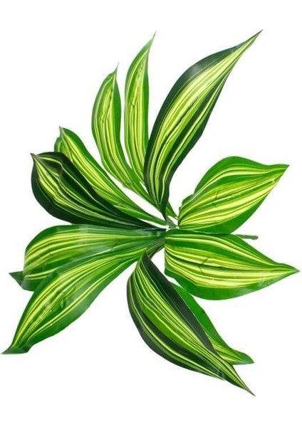 Yapay Çiçek Sarı Cizgili Kılınc Yapragı 5 Dal 10 Yaprak fiyatları