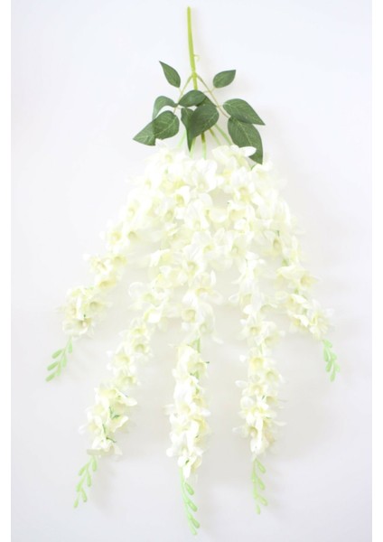 Yapay Çiçek Sarkan Begonvil Çiçeği 60 cm Kırık Beyaz