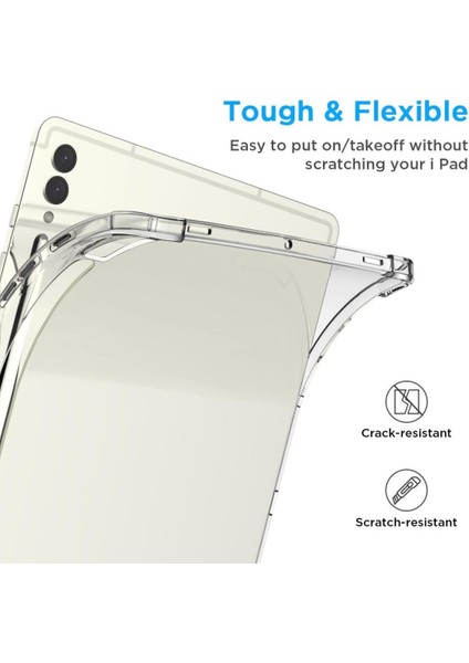 Samsung Galaxy Tab S9 FE Plus/S10 Plus/S9 Plus Kılıf Darbelere Dayanıklı Şeffaf Kapak X610-16-810-18 X820