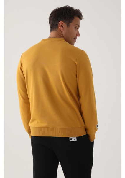 Koyu Hardal Erkek Sweatshirt