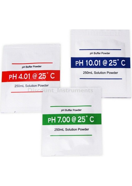 Ph Test Ölçer Ölçü Kalibrasyonu Için 3 Torba H Tampon Solüsyonu Tozu 4.01 7.00 10.01 (Yurt Dışından)
