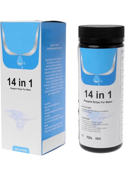 Su Test Şeritleri Su Kalitesi Analizi Için Reaktif Şeridi 14 Analiz Artık Klor Ph Toplam Alkalinite ile Test (Yurt Dışından) fiyatları
