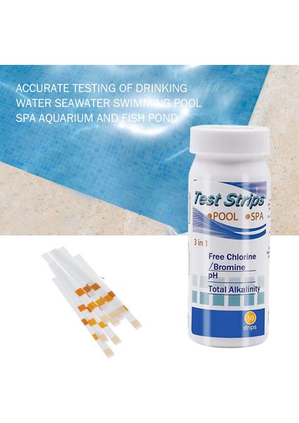50 Adet 3-In-1 Yüzme Havuzu Test Kağıdı Artık Klor Ph Vph Test Şeritleri Su Klor Asitliği Alkalinite Turnusol Test Cihazı Kağıdı (Yurt Dışından) modelleri