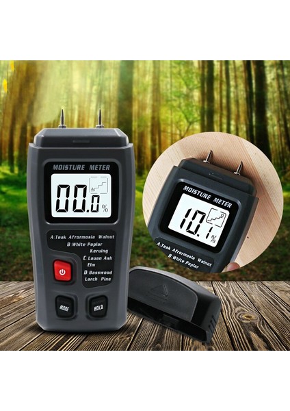 EMT01 0-99.9% Iki Pimli Dijital Ahşap Nem Ölçer Ahşap Nem Test Cihazı Higrometre Kereste Nemli Büyük LCD Ekran (Yurt Dışından) fiyatları