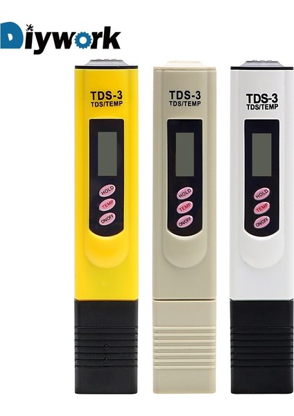 Dıywork 0-9999 Ppm Su Saflığı Filtresi Ölçme Araçları Temp/ppm LCD Dijital Su Sayacı Kalite Test Kalemi Ph Tds Metre Test Cihazı (Yurt Dışından)