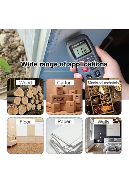 Ar-Ge Mt-10 EMT01 Ahşap Nem Ölçer Ahşap Nem Test Cihazı Higrometre Kereste Nemli Ağaç Yoğunluğu Dijital Test Cihazı Gri (Yurt Dışından) fırsatları