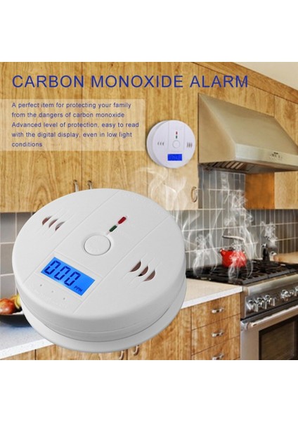 Co Gaz Sensörü Karbon Monoksit Zehirlenmesi Alarmı LCD Fotoelektrik Bağımsız 85DB Uyarı Yüksek Hassasiyetli (Yurt Dışından) fiyatları