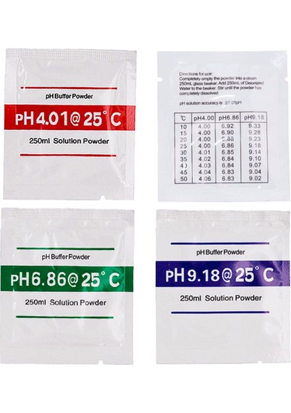 Taşınabilir Ph Tampon Tozu Ph Test Cihazı Testi Için Kalibrasyon Çözümü Ölçüsü 4.01 6.86 9.18 Nokta 50% Kapalı 3 Adet (Yurt Dışından) indirimleri