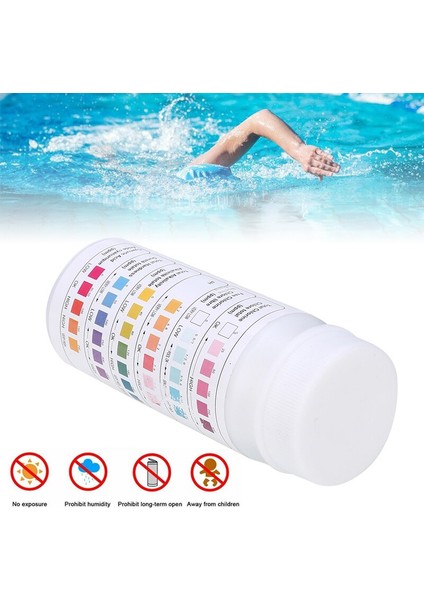 50 Adet Spa Su Kalitesi Test Şeritleri Ph Test Kağıdı Klor Ph Alkalinite Su Sertlik Ölçer 6 In1 Yüzme Havuzu Için (Yurt Dışından)