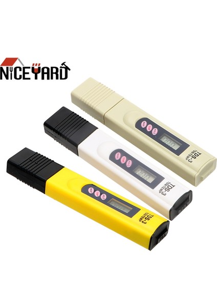 Nıceyard Su Sayacı Kalite Test Kalemi Temp/ppm 0-9999 Ppm Su Saflığı Filtresi Ölçme Araçları LCD Dijital Ph Tds Metre Test Cihazı (Yurt Dışından)