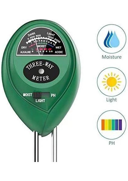 In 1 Nem Işık Ph Ölçer Çiçekler Bahçe Toprak Analiz Cihazı Test Cihazı Aracı GHS99 (Yurt Dışından)
