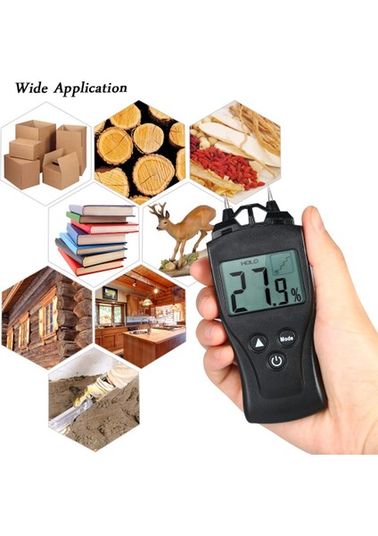 Ahşap Nem Ölçer 0%~54% 2 Pin Probu Dijital Ahşap Nem Ölçer LCD Kereste Nem Test Cihazı Nem Analizörü (Yurt Dışından) fiyatları