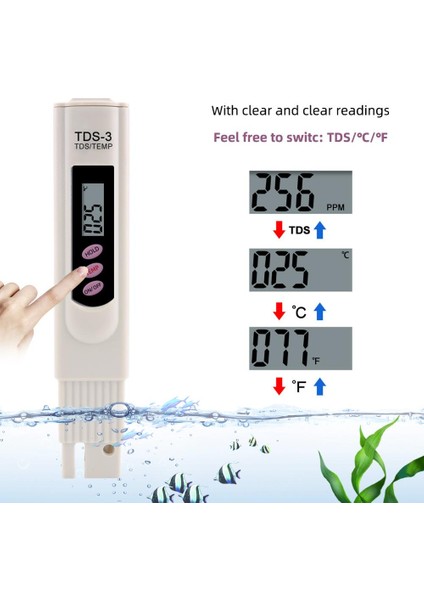 Yieryi Yeni LCD Dijital Tds Metre Tds-3 Su Kalitesi Saflık Test Cihazı Kalem Filtre Sıcaklığı Ppm Akvaryum Ürünleri Geldi (Yurt Dışından) modelleri