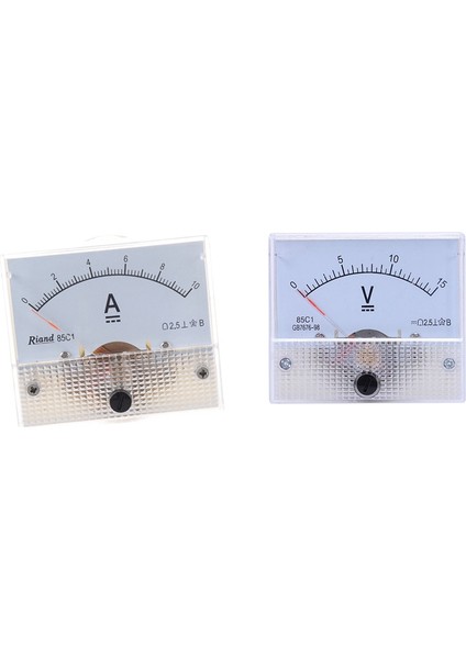 85C1 Dc 0-10A Dikdörtgen Analog Panel Ampermetre Ölçer 85C1 Ince Ayar Kadranı Analog Volt Panel Metre Ölçer Dc 0-15V (Yurt Dışından)
