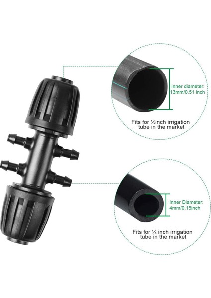 Dikenli Konnektörler Damla Sulama-10 * Dikenli Tee Konnektörler Damla Sulama-Siyah (Yurt Dışından)